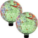 Sunnydaze 10-Inch Gazing Ball for Garden - Glass Gazing Globe for Outside - Garden Orb Yard Decor - Green Artistic - Set of 2 by CozyNest Decor