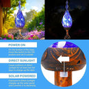 Solar Garden Lights, Decorative LED Flame Garden Stakes, Hand Blown Glass and Outdoor Waterproof Glass Stakes (Dark Blue) by GreenHaven Gardens