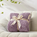 Snuggle Sac Purple Throw Blankets for Couch, Super Soft Warm Blankets Cozy Knit Fuzzy Plush Lightweight Throws for Sofa, Bed,Living Room, Heather Purple, 50x60 inches by TinyTreasures Baby Boutique