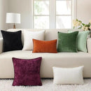 decorUhome Chenille Soft Throw Pillow Covers 24x24 Set of 2, Farmhouse Velvet Neutral Decorative Euro Pillow Covers with Stitched Edge for Couch Sofa Bed Home Decor, Black by CozyNest Decor