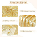 SquarePie Sequin Tablecloth 50 x 72 Inch Light Gold Glitter Table Cloth for Wedding Party Decoration by CozyNest Decor