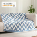 Snuggle Sac Twin Size Blue Blankets for Bed, Super Soft Warm Blankets Oversized Cozy Knit Fuzzy Blanket for Living Room, Chevron Blue,60x80 inches by TinyTreasures Baby Boutique