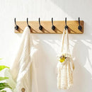 Dseap Wall Mounted Coat Rack: 24" Long, Patented, Heavy-Duty, 6-Double-Hooks Wooden Hanger Rail for Winter Coats, Hat, Jacket, Clothing - Weathered Brown, Pack of 2 by CozyNest Decor
