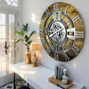 The Gears Clock Real Moving Gear Wall Clock England Line (Gold Antique, 24 inches (60 cm)) by CozyNest Decor