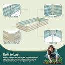 Raised Garden Bed Beige, 6x3x1ft Galvanized Raised Garden Bed Outdoor Metal for Gardening Vegetables Flower Garden Planter Box Large Raised Bed with Gloves and 3ftx30ft Weed Barrier Fabric by GreenHaven Gardens