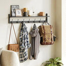 BAMEOS 35 Inch Wall Hooks With Shelf - Entryway Hanging Wood Coat Rack With 7 Dual Hooks for Bathroom, Living Room, Bedroom (Black) by CozyNest Decor