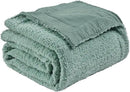 EMME Muslin and Fleece Throw Blanket Reversible - 50"*60" Teal Soft Warm Throw Blankets for Couch Bed Picnic Travel Bed by CozyNest Decor