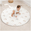 Comfy Cubs Round Kids Play Mat - Medium 48 inches Soft Quilted Baby Floor Mat with Non-Slip Bottom - Plush Design for Toddlers' Playtime and Relaxation - Comfortable and Durable - Rainbow by TinyTreasures Baby Boutique