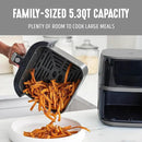 GreenLife Compact Electric Air Fryer Oven, 5.3 QT, PFAS-Free Ceramic Nonstick Drawer, 8 One Touch Digital Display, Easy View Window, Auto Shut-Off Timer, Dishwasher Safe Parts, 1500 Watts, Graphite by CozyNest Decor