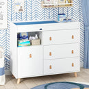 Baby Dresser Changing Table with Drawers,Shelf,Hidden Laundry Basket Storage,2 in 1 Nursery Dresser Chest for Infants, Baby Diaper Changing Station for Daycare,Bedroom,White by TinyTreasures Baby Boutique