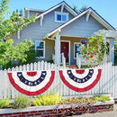 USA Pleated Fan Flag American US Bunting Flag Patriotic Half Fan Banner Flag with Canvas Header and Brass Grommets for 4th of July Memorial Day Indoor Outdoor Decoration (3, 2x4 Feet) by GreenHaven Gardens