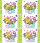 Spring Placemats Set of 6 Easter Plastic Table Mats Tulip Place Mats Washable Vinyl Flower Vase Spring Table Decoration for Indoor Outdoor Party Kitchen Dining