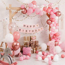 RUBFAC Pink Balloons 129pcs Light Pastel Pink Balloon Different Sizes 18 12 10 5 Inch for Garland Arch Birthday Party Baby Shower Gender Reveal Wedding Anniversary Easter Decoration by TinyTreasures Baby Boutique