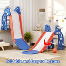 67i Toddler Slide for Indoor & Outdoor Play with Basketball Hoop, Anti-Slip Steps, 46.8in Baby Climber (Blue) by TinyTreasures Baby Boutique
