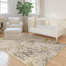 Living Room Rugs 6x9 Beige Washable Area Rug, Abstract Modern Bedroom Rugs Non Slip Stain Resistant Neutral Large Carpet for Nursery, Dining, Kids Playroom, Dining Room, Office by TinyTreasures Baby Boutique