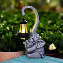 Elephant Outdoor Statues with Cute Baby Garden Decor, Resin Elephant Figurines with Solar Lantern Outdoor Decoration Gifts for Mothers Day, Birthday Day by CozyNest Decor