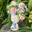 Face Plant Pots Head Planters - Face Flower Pot Head Planter with Cat, Succulent Pots with Drainage Hole, Resin Lady Planter for Indoor Outdoor, Home Decor, Mother's Day/Women Gifts by GreenHaven Gardens