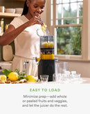 Nama J3 Compact Cold Press Juicer – Space Saving & Self Feeding for Hands-Free Operation – Lightweight, Portable Zero Waste Slow Masticating Juicer – Easy Cleanup & Assembly - Black by CozyNest Decor