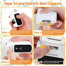 Electric Nail Clipper, Electric Baby Nail Clipper with LED Light and Nail Clip Storage, USB Rechargeable Safety Fingernail Trimmer for Baby, Kids, Seniors by TinyTreasures Baby Boutique