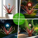 Tequila Rustic Sculpture Metal Yard Decor Hand Painted Metal Agave Garden Statue Red by GreenHaven Gardens