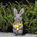 Easter Bunny Statue with Glowing Decorative Solar Ball - Home and Garden Rabbit Decor Solar Garden Outdoor Statue for Patio and Garden Easter Gifts,Figurine Light Gifts for Bunny Lovers and Friends by GreenHaven Gardens