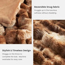 Cozy Bliss Faux Fur Throw Blanket for Couch, Fuzzy Soft Plush Thick Bubble Blanket for Sofa Bedroom Living Room, 50 * 60 Inches Tie Dye Brown by CozyNest Decor