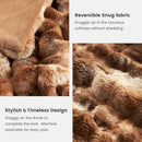 Cozy Bliss Faux Fur Throw Blanket for Couch, Fuzzy Soft Plush Thick Bubble Blanket for Sofa Bedroom Living Room, 60 * 80 Inches Tie Dye Brown by CozyNest Decor
