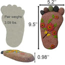 Stepping Stones - Light Brown Resin Footprint Shaped Set of 2 for Patio, Deck, Garden or Sidewalk by CozyNest Decor