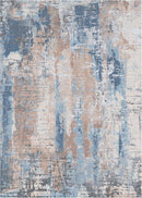 Area Rug Living Room Rug, 4x6 Modern Abstract Washable Rug Beige Blue Non Slip Foldable Faux Wool Vintage Carpet, Fluffy Non-Shedding Rugs for Living Room, Bedroom, Dining Room, Kids Playroom by TinyTreasures Baby Boutique