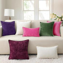 decorUhome Chenille Soft Throw Pillow Covers 20x20 Set of 2, Farmhouse Velvet Neutral Decorative Euro Pillow Covers with Stitched Edge for Couch Sofa Bed Home Decor, Hot Pink by CozyNest Decor