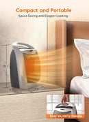 GiveBest Space Heaters for Indoor Use, Portable Heater with Thermostat, Timer, Eco Mode and Fan Mode, 1500W PTC Ceramic Fast Safety Heat for Bedroom Home by CozyNest Decor
