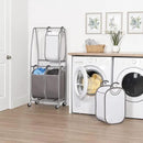 Neatfreak - 2 Tier Vertical Rolling Laundry Cart - Rolling Storage Cart On Wheels With 4 x Tote Hampers For Laundry, Towels, Blankets & Bathroom Organization - Quad Laundry Sorter by CozyNest Decor
