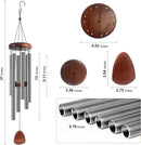 Large Aluminium Wind Chimes 37 Inches to Create a Zen Atmosphere Suitable for Outdoor, Garden, Patio Decoration. Classic Wind Chimes with Wind Catcher Suitable as A Gift for Unisex,Silver Grey by CozyNest Decor