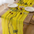6pcs Yellow Gauze Rustic Cheesecloth Table Runner 120 Inch 10 FT for Wedding Baby Shower Bridal Shower Birthday Engagement Garden Outdoor Party Long Sheer Boho Decorations by CozyNest Decor