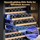 Upgraded 190 Bottles Wine Cooler Refrigerator,24 Inch Wide Wine Fridge with Professional Temperature Control System,Freestanding or Built-in installation, Quiet Operation,Black by CozyNest Decor