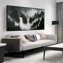 Hand Painted Mountains Painting for Living Room - Waterfall Canvas Wall Art for Office - Large Framed Wall Art Bedroom Size 29" x 59" by CozyNest Decor