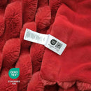 Cozy Bliss Faux Fur Throw Blanket for Couch, Cozy Warm Plush Striped Blanket for Sofa Bedroom Living Room,50 * 60 Inches Cardinal Red by CozyNest Decor