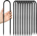 12 inches 12-Pack Trampoline Stakes Anchors High Wind Stake Heavy Duty U Hooks for Ground Lawn Garden Yard Stakes for Decorations Swing Set Shed by CozyNest Decor