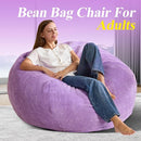 3.5FT Bean Bag Chairs Teardrop Bean Bag Chair for Adults Beanbag Chair with Memory Foam Filled Machine Washable Cover for Living Room, Bedroom (Large,Purple) by TinyTreasures Baby Boutique