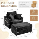 Accent Chair with Storage Ottoman Upholstered Living Room Chairs for Reading Chair with Chaise Lounge Chairs Indoor, Comfortable Armchair for Bedroom by CozyNest Decor