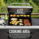 Kenmore 4-Burner Gas Grill with Side Burner, Outdoor BBQ Grill, Propane Gas Grill, Cast Iron Cooking Grates, Electronic Ignition, Warming Rack, Open Cart Design, 53000 BTUs, Stainless Steel by GreenHaven Gardens