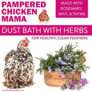 Pampered Chicken Mama 6 lb Dust Bath with Organic Herbs & Essential Oils for Chickens, Quail, & Poultry | Dust Bath for Chickens to Keep Feathers Clean & Healthy by GreenHaven Gardens