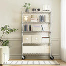 IZEUK 5-Tier Storage Shelving Unit with Wheels, Adjustable Heavy Duty Steel Wire Rack Organizer (Chrome, 17.7" D x 47.2" W x 76.7" H, 1750 lbs Capacity) for Garage, Kitchen, Pantry, Laundry, Basement by CozyNest Decor