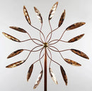 Stanwood Wind Sculpture Kinetic Copper Wind Sculpture, Dual Spinner Spinning Ficus Leaves by CozyNest Decor