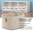 COMFY-HOMI 3PACK Cotton Rope Woven Basket With Handles for Shelves, Toy, Book, Cloth Storage Basket for Organizing|13.5" x 11" x 9.5" Decorative Nursery Cube Bin for Living Room（all brown） by TinyTreasures Baby Boutique