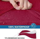 hyha Waterproof Couch Cushion Covers for Pets, Non Slip Sofa Seat Cover for Dogs Washable, Soft Thick Stretch Jacquard Fabric, Sofa Slipcovers with Elastic Bottom (1 Piece for Medium, Wine Red) by CozyNest Decor