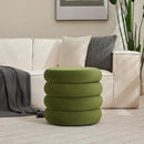 ONEVOG Round Storage Ottoman, 20" Small Ottomans Table with Removable Lid, Velvet Fabric Soft Footrest Stool for Couch, Upholstered Stuffed Circle Seat for Livingroom/Bedroom/Dorm/Vanity, Olive Green by CozyNest Decor