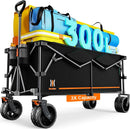 Navatiee 300L Collapsible Wagon Cart Foldable Extra Large, 48''L Folding Extended Beach Wagon with 440LBS Weight Capacity and Big All-Terrain Wheels, Heavy Duty Utility Garden Cart for Sports Outdoor by GreenHaven Gardens