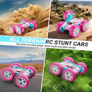 RC Cars, Pink Remote Control Car for Girls, 2.4 GHZ Double Sided RC Stunt Car 360° Rotating Remote Control Crawler with Headlights Car Toys for 6 7 8 9 10 11 12 Girls Birthday Gift by TinyTreasures Baby Boutique
