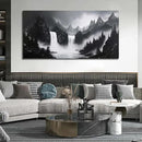 Mountain Hand Painting Wall Decor For Living Room - Extra Large Waterfall Pictures Wall Art For Office - Landscape Canvas Wall Art For Bedroom Size 36 x 72 Inch by CozyNest Decor